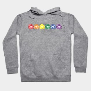 Pride Rainbow Color Daisy Smiley Faces Hoodie